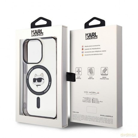 Etui Karl Lagerfeld IML Choupette's Head MagSafe do iPhone 15 Pro Max - przezroczyste