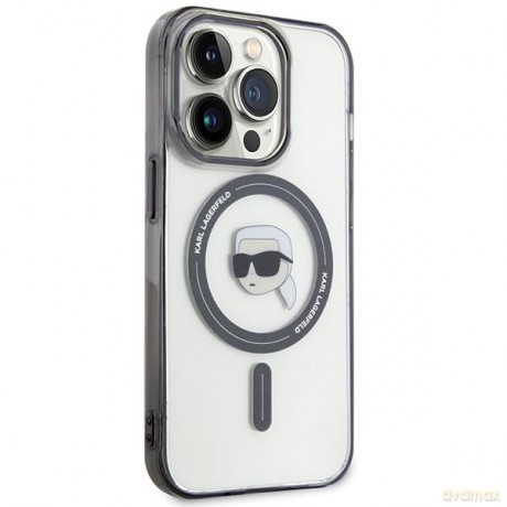 Etui Karl Lagerfeld IML Karl's Head MagSafe do iPhone 15 Pro Max - przezroczyste