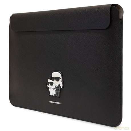 Etui Karl Lagerfeld Saffiano Karl&Choupette na laptopa 16" - czarne
