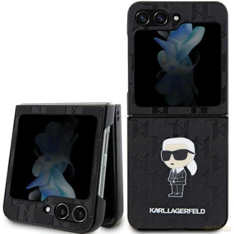 Etui Karl Lagerfeld Saffiano Monogram Ikonik Pin Samsung Galaxy Z Flip 5 - czarne