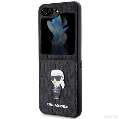 Etui Karl Lagerfeld Saffiano Monogram Ikonik Pin Samsung Galaxy Z Flip 5 - czarne