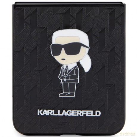 Etui Karl Lagerfeld Saffiano Monogram Ikonik Pin Samsung Galaxy Z Flip 5 - czarne