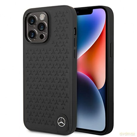 Etui Mercedes Leather Stars Pattern na iPhone 14 Pro Max - czarne
