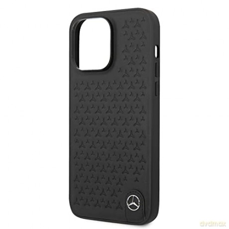 Etui Mercedes Leather Stars Pattern na iPhone 14 Pro Max - czarne