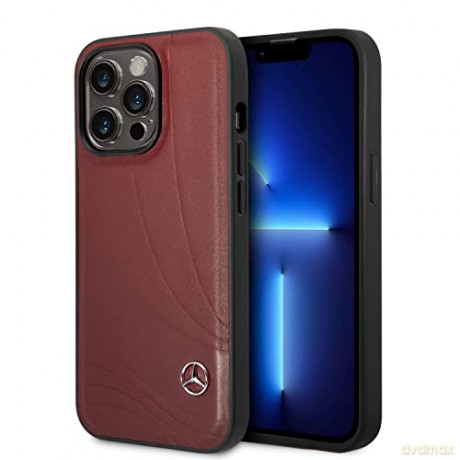 Etui Mercedes Leather Wave Patern na iPhone 14 Pro - czerwone