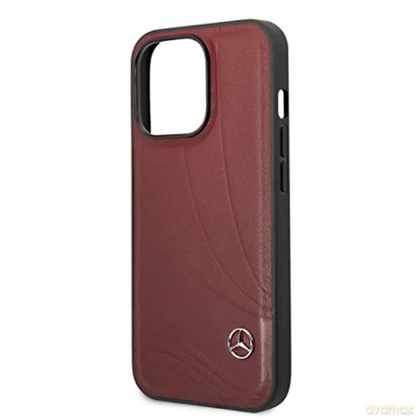 Etui Mercedes Leather Wave Patern na iPhone 14 Pro - czerwone