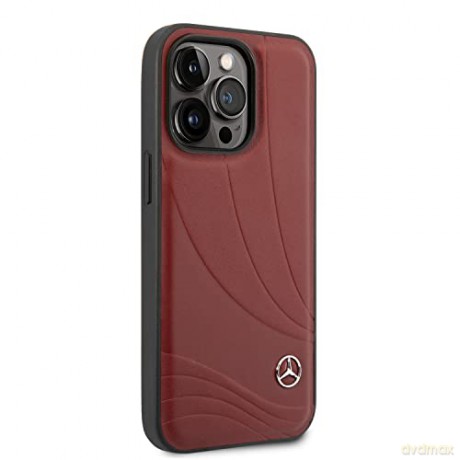Etui Mercedes Leather Wave Patern na iPhone 14 Pro - czerwone