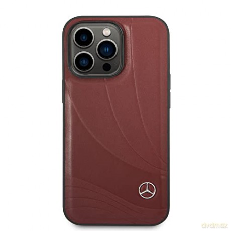 Etui Mercedes Leather Wave Patern na iPhone 14 Pro - czerwone