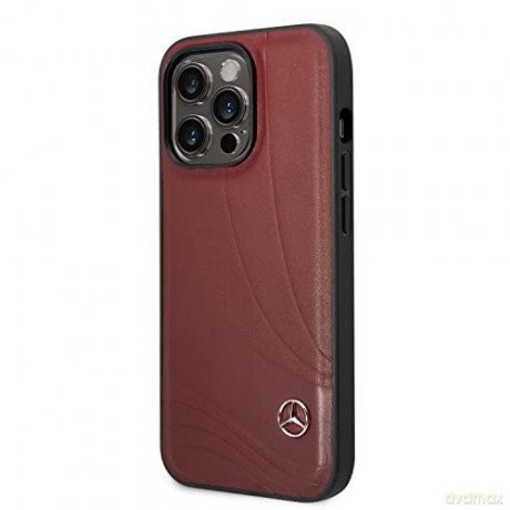 Etui Mercedes Leather Wave Patern na iPhone 14 Pro - czerwone