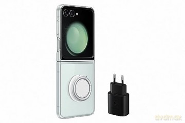 Etui silikonowe Gadget Case do Samsung Galaxy Z Flip 5 + ładowarka sieciowa USB C 25W - przezroczyste
