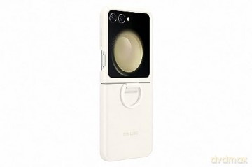 Etui silikonowe z uchwytem do Samsung Galaxy Z Flip 5 - kremowe