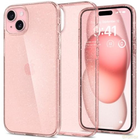 Etui Spigen Liquid Crystal Glitter do iPhone 15 - różowe