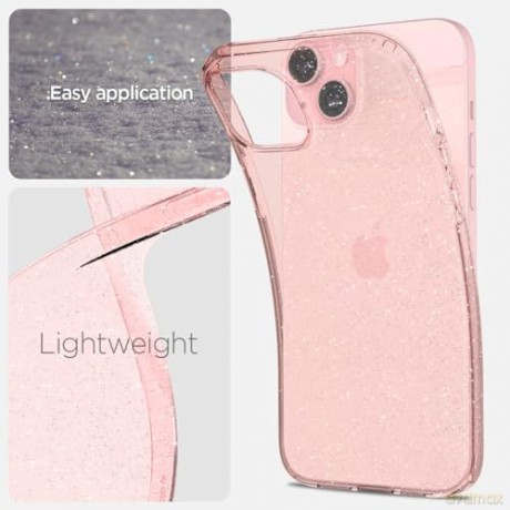 Etui Spigen Liquid Crystal Glitter do iPhone 15 - różowe