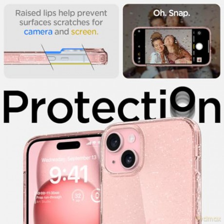 Etui Spigen Liquid Crystal Glitter do iPhone 15 - różowe
