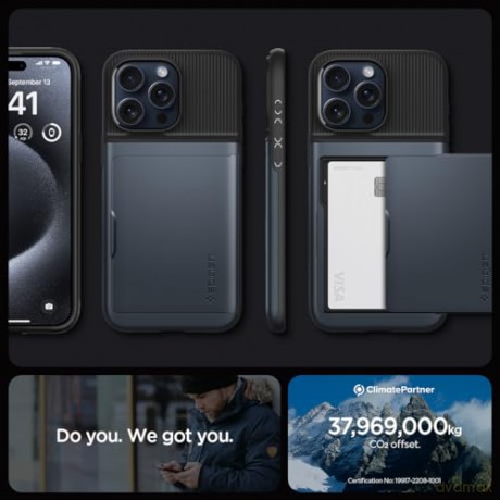 Etui Spigen Slim Armor CS do iPhone 15 Pro - niebieskie