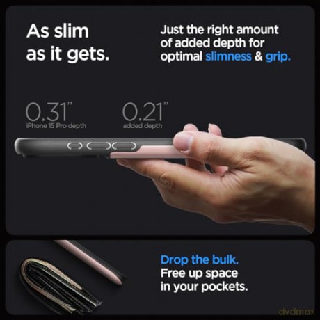 Etui Spigen Slim Armor CS do iPhone 15 Pro - różowe