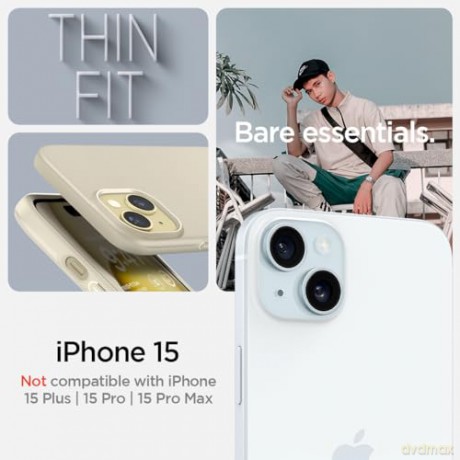 Etui Spigen Thin Fit do iPhone 15 - beżowe