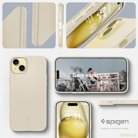 Etui Spigen Thin Fit do iPhone 15 - beżowe