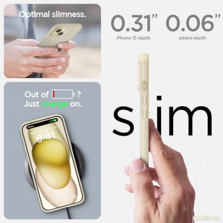Etui Spigen Thin Fit do iPhone 15 - beżowe