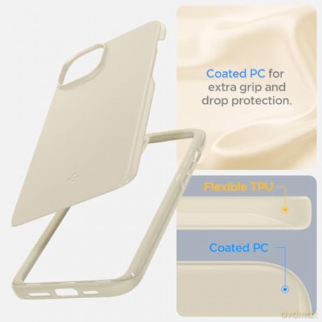 Etui Spigen Thin Fit do iPhone 15 - beżowe