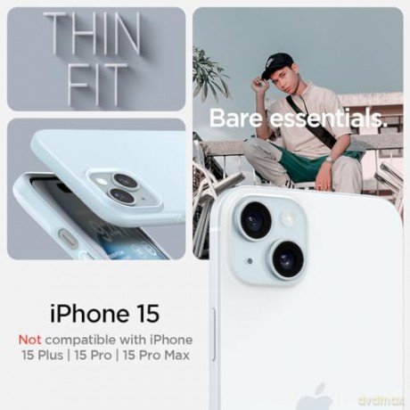 Etui Spigen Thin Fit do iPhone 15 - niebieski