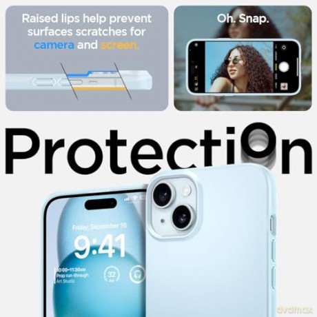 Etui Spigen Thin Fit do iPhone 15 - niebieski