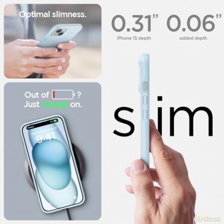 Etui Spigen Thin Fit do iPhone 15 - niebieski