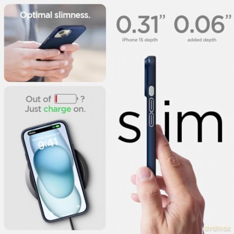 Etui Spigen Thin Fit do iPhone 15 - niebieskie