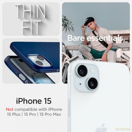 Etui Spigen Thin Fit do iPhone 15 - niebieskie