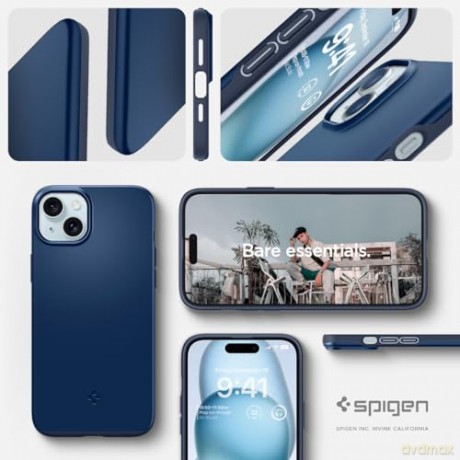Etui Spigen Thin Fit do iPhone 15 - niebieskie