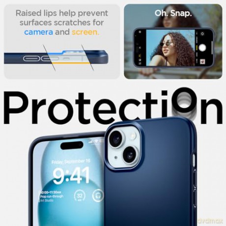 Etui Spigen Thin Fit do iPhone 15 Plus - niebieskie