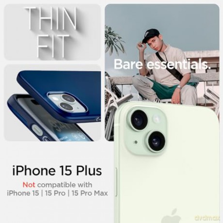 Etui Spigen Thin Fit do iPhone 15 Plus - niebieskie