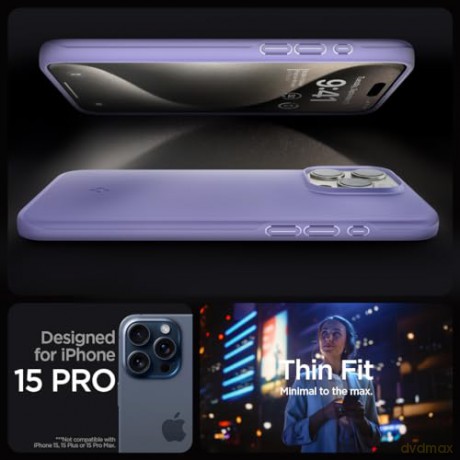 Etui Spigen Thin Fit do iPhone 15 Pro - fioletowe