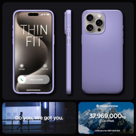 Etui Spigen Thin Fit do iPhone 15 Pro - fioletowe