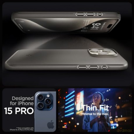Etui Spigen Thin Fit do iPhone 15 Pro - szare