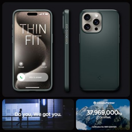 Etui Spigen Thin Fit do iPhone 15 Pro - zielone