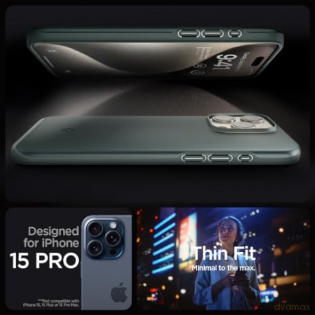 Etui Spigen Thin Fit do iPhone 15 Pro - zielone