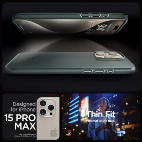 Etui Spigen Thin Fit do iPhone 15 Pro Max - zielone