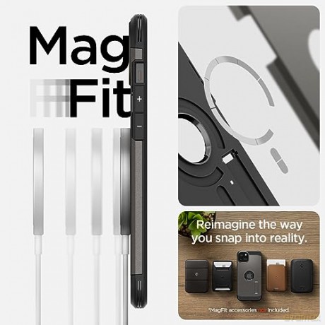 Etui Spigen Tough Armor MagSafe z podstawką do iPhone 15 - brąz