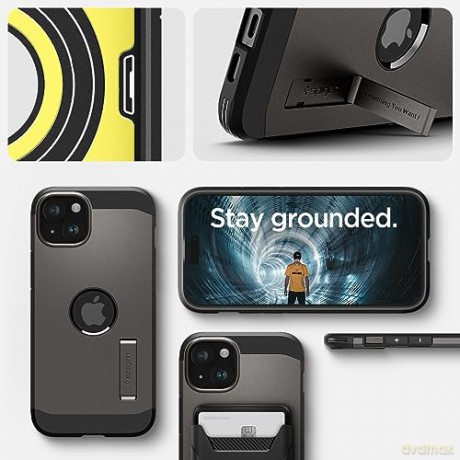 Etui Spigen Tough Armor MagSafe z podstawką do iPhone 15 - brąz