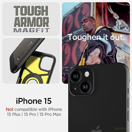 Etui Spigen Tough Armor MagSafe z podstawką do iPhone 15 - brąz