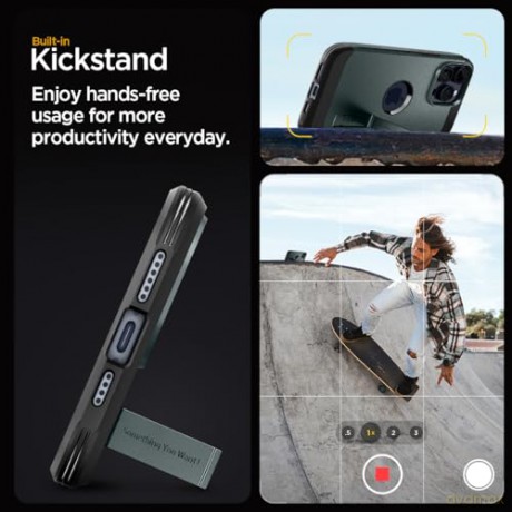 Etui Spigen Tough Armor MagSafe z podstawką do iPhone 15 Pro - zielone