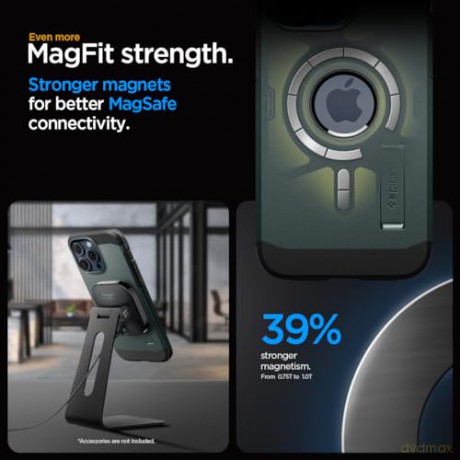 Etui Spigen Tough Armor MagSafe z podstawką do iPhone 15 Pro Max - zielone