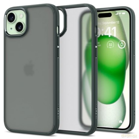 Etui Spigen Ultra Hybrid do iPhone 15 - ciemnozielone