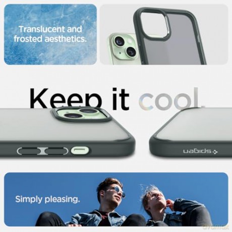 Etui Spigen Ultra Hybrid do iPhone 15 - ciemnozielone