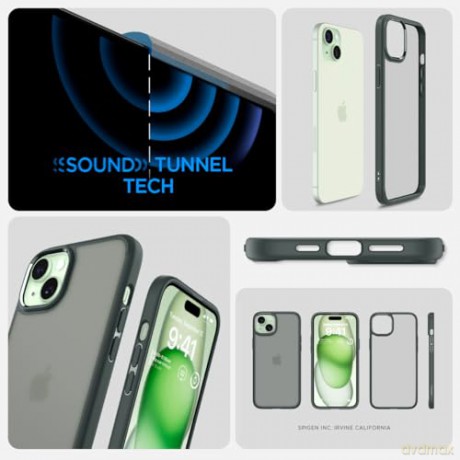 Etui Spigen Ultra Hybrid do iPhone 15 - ciemnozielone