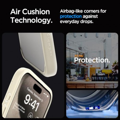 Etui Spigen Ultra Hybrid do iPhone 15 Pro Max - beżowe
