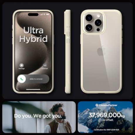 Etui Spigen Ultra Hybrid do iPhone 15 Pro Max - beżowe