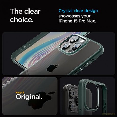 Etui Spigen Ultra Hybrid do iPhone 15 Pro Max - ciemnozielone