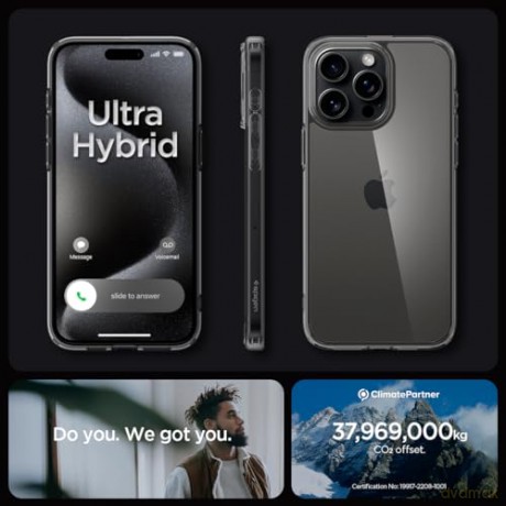 Etui Spigen Ultra Hybrid do iPhone 15 Pro Max - ciemnozielone